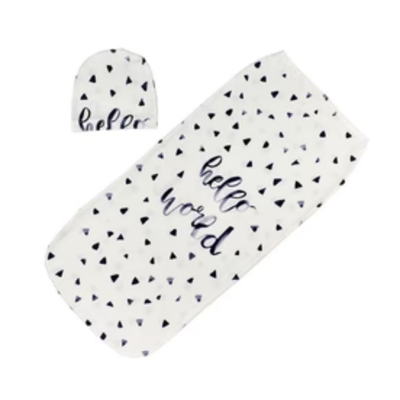 1 Set Newborn Infant Swaddle Blanket Wrap + Hat Baby Swaddling Sleeping Bag - Picture 2 of 2